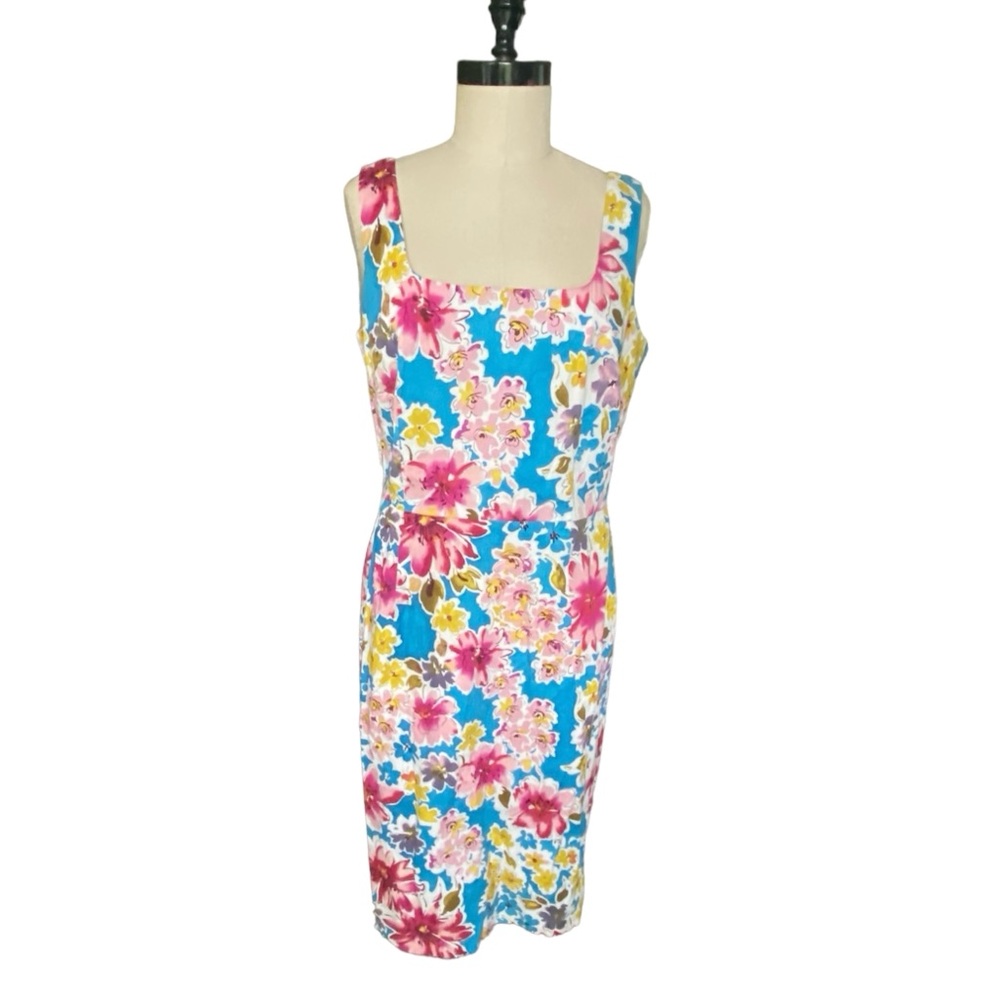 RALSEY Women’s floral sleeveless shift summer dress size 12